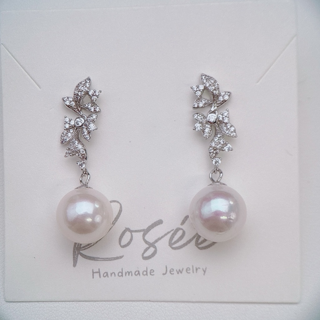 E295 S925 High Quality Freshwater Edison Pearl Dangle Earring 11-12mm 78$
